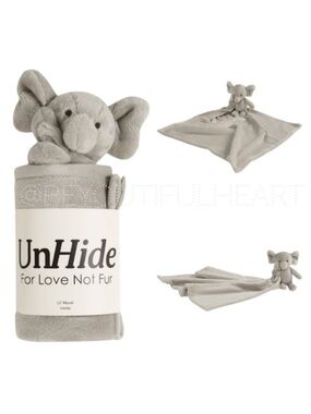 UnHide Lil' Marsh Lovey Greige Elephant Baby Blanket Everywear Blanket 20" x 20"